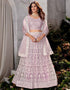 Traditional Designear Party Wear Heavy Net Lehenga Choli Collection Lavender Net Lehenga Choli Front View
